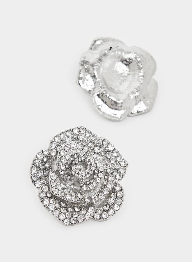 ستايلي أقراط مزينة بالزهور - Image 3