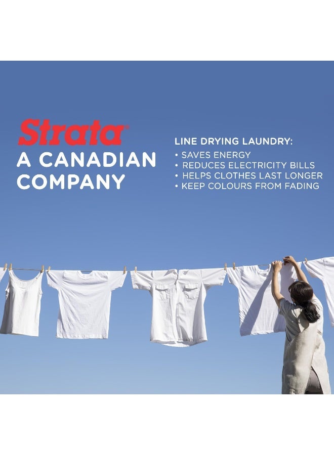 Strata 200 Feet Clothesline Outdoor Heavy Duty Galvanized Wire Steel Cable, Silver PVC Coating - Clothes Line Wires for Outside Laundry Drying - Image 4