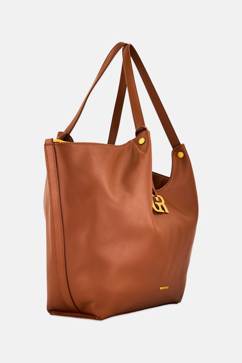 Gino Rossi Women Brand Logo Tote Bag, Brown - Image 4