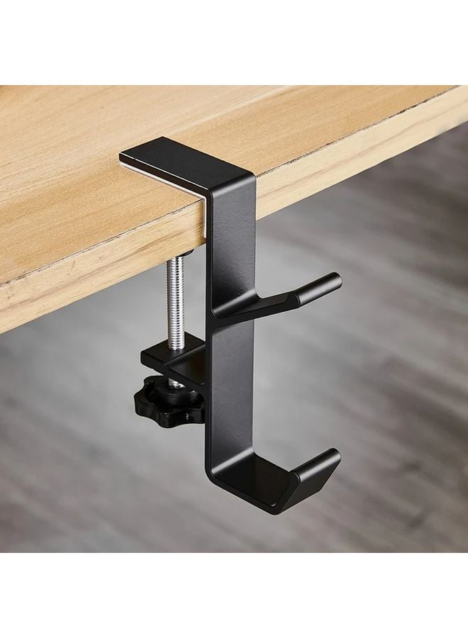 ترقية خطاف مزدوج الطبقات أسود قابل للتعديل حافة الطاولة خطاف لا حفر منظف التعليق - Image 1