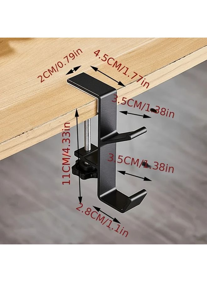 ترقية خطاف مزدوج الطبقات أسود قابل للتعديل حافة الطاولة خطاف لا حفر منظف التعليق - Image 4