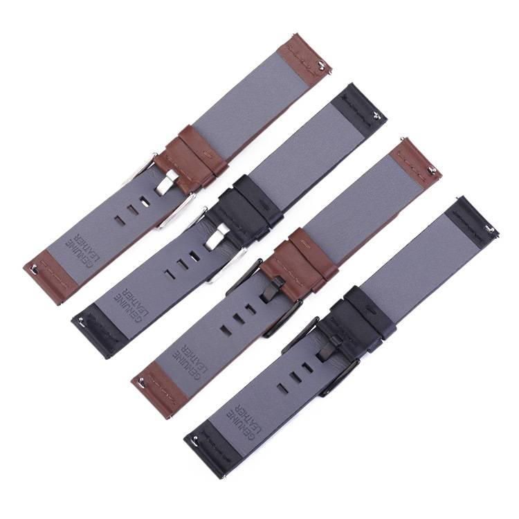 Adjustable Leather Classic Strap Smartwatch Band Compatible with Samsung Galaxy Watch with Fit Replacement Strap for Daily Wear Blue - Image 3