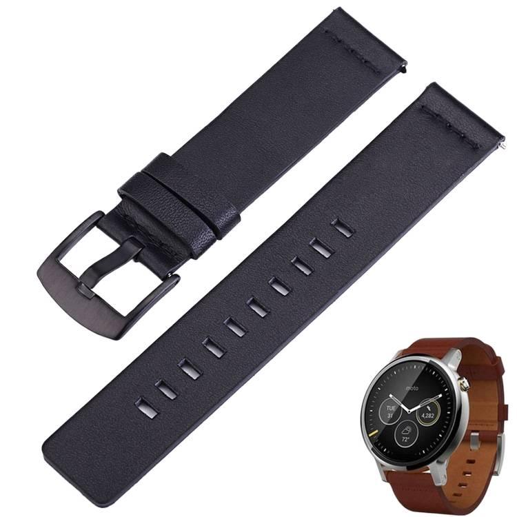 Adjustable Leather Classic Strap Smartwatch Band Compatible with Samsung Galaxy Watch with Fit Replacement Strap for Daily Wear Blue - Image 1