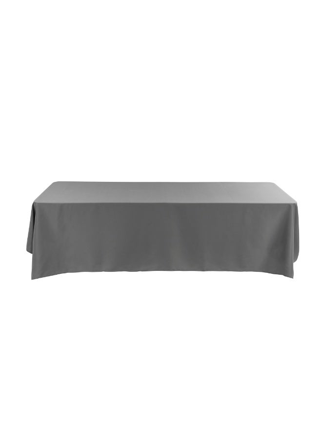 Restaurantware Table Tek 90 x 132 Inch Table Covers, 10 Rectangle Wedding Tablecloths - Washable, Wrinkle-Free, Gray Polyester Banquet Tablecloths, Hemmed, For Parties, Holidays, or Buffets  - Image 1