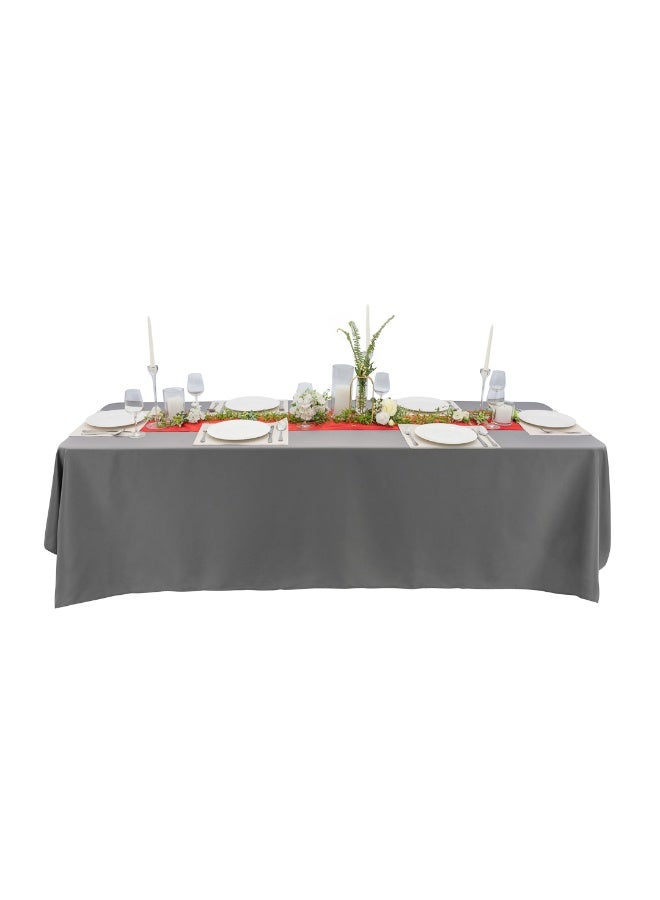 Restaurantware Table Tek 90 x 132 Inch Table Covers, 10 Rectangle Wedding Tablecloths - Washable, Wrinkle-Free, Gray Polyester Banquet Tablecloths, Hemmed, For Parties, Holidays, or Buffets  - Image 2