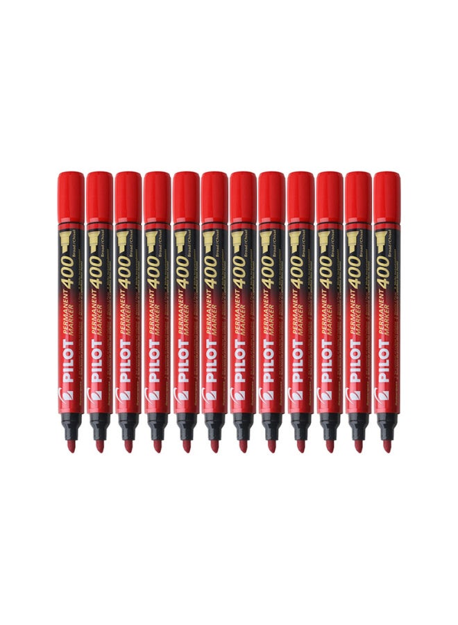 Pilot Oil-Based Marker Pen Sca-400 Bullet Tip Red 12-Pack - Image 2