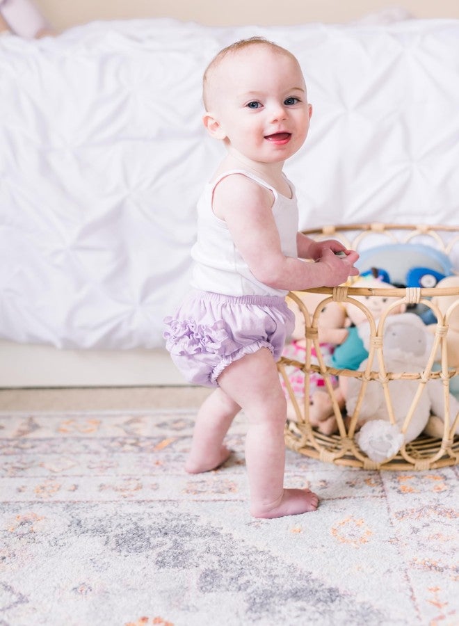 City Threads Made in USA Baby Girls Ruffled Diaper Covers Bloomers Soft Cotton Fashionable Cute SPD sensory Sensity Clothing White, 4T - Image 3