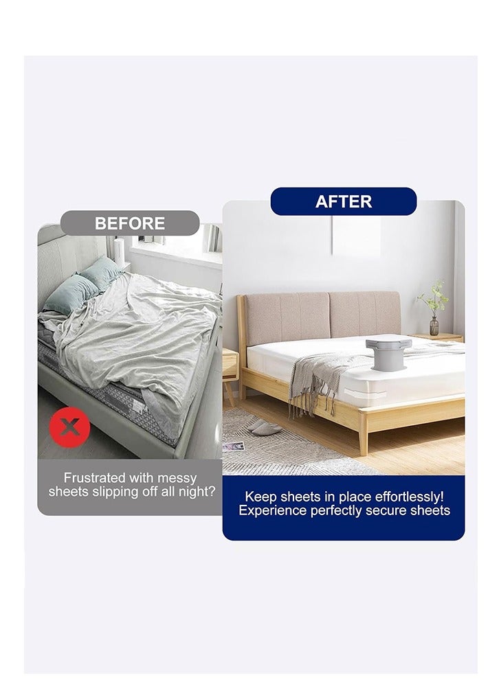 Bed Sheet Holder Set with Lock Strips, Heavy Duty Bed Sheet Fasteners, Non-Slip Lock Sheet Clips, for All Size Mattress, Blankets, Bedding (4pcs)  - Image 4