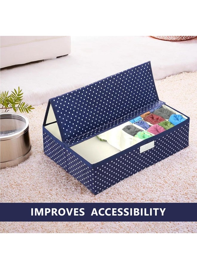 Kuber Industries Kuber Industries Multipurpose Foldable Undergarments Organizer For Women & Men | 16+1 Compartments | Belt, Tie, Socks Organiser For Wardrobe | Blue  - Image 5