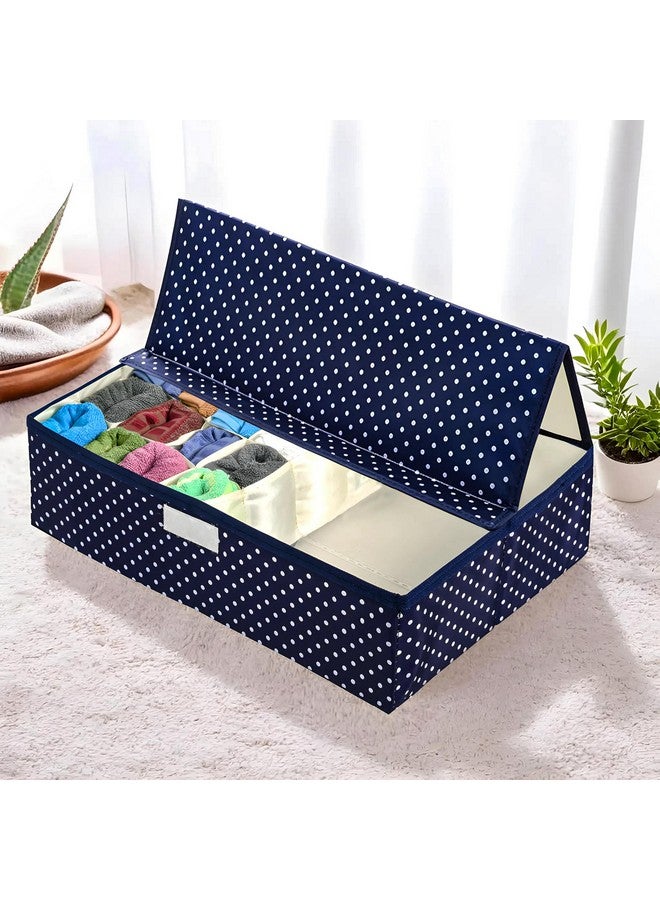 Kuber Industries Kuber Industries Multipurpose Foldable Undergarments Organizer For Women & Men | 16+1 Compartments | Belt, Tie, Socks Organiser For Wardrobe | Blue  - Image 1