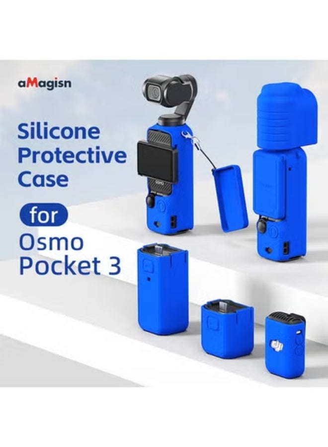 aMagisn حافظة حماية من السيليكون الفاخر من amagisn لجهاز DJI Osmo Pocket 3 - ملحق أساسي لكاميرا DJI Gimbal Action - Image 3