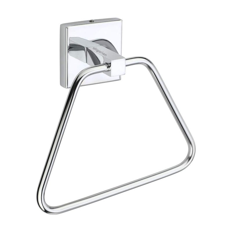 aligarian Steel Wall Mounted Triangle Solid Towel Ring-Square Base - Image 1