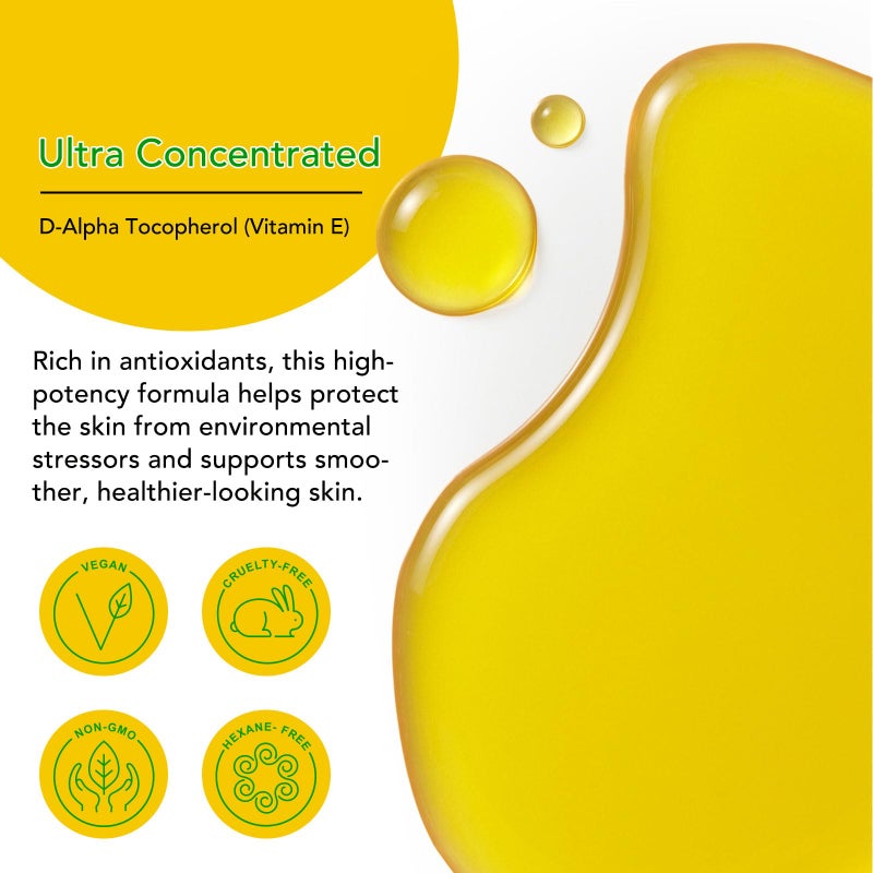 ELBBUB Premium Vitamin E Oil - Ultra Concentrated - Moisturizes, Improves Appearance of Scars & Stretch Marks, Skin Hydration - for Face, Body, Hair, and Nails - Image 2