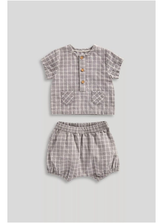 mothercare Checked Top and Shorts Set  - Image 1
