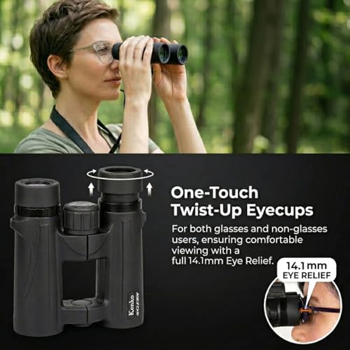 Kenko 10x26 Binoculars SG EX OP WP - High Power Compact Binoculars from Trusted Japanese Brand, Waterproof for Wildlife Viewing & Travel - Portable One-Hand Focus 012222 - Image 4