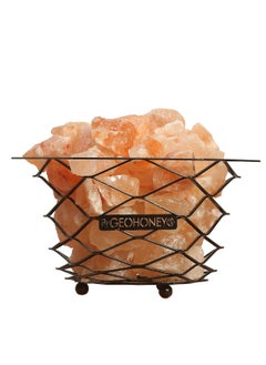 GEOHONEY Geohoney - Himalayan Salt Lamp with Cross Iron Bars  - Image 2