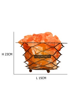 GEOHONEY Geohoney - Himalayan Salt Lamp with Cross Iron Bars  - Image 3