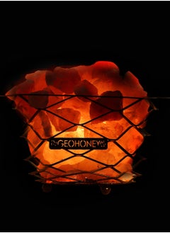 GEOHONEY Geohoney - Himalayan Salt Lamp with Cross Iron Bars  - Image 4