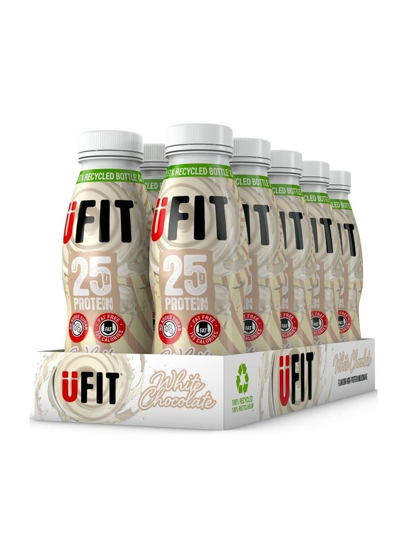 UFIT - UFIT High Protein RTD Shake, No Added Sugar, Low Fat, White Chocolate Flavour Ready to Drink, 10 x 330 ml - Image 1