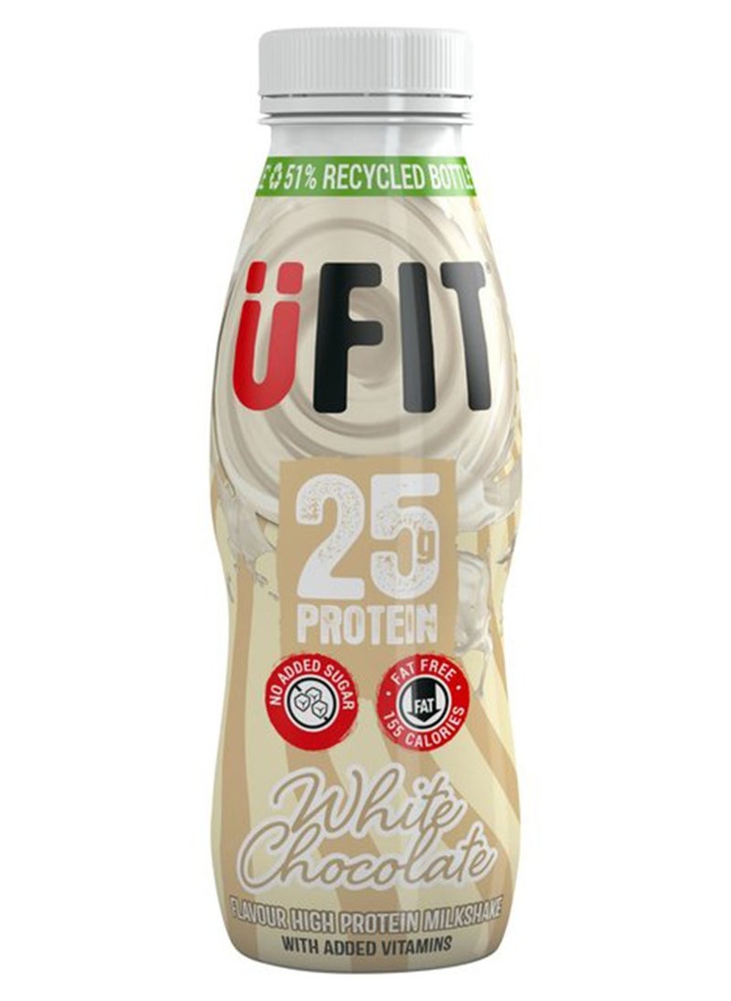 UFIT - UFIT High Protein RTD Shake, No Added Sugar, Low Fat, White Chocolate Flavour Ready to Drink, 10 x 330 ml - Image 1