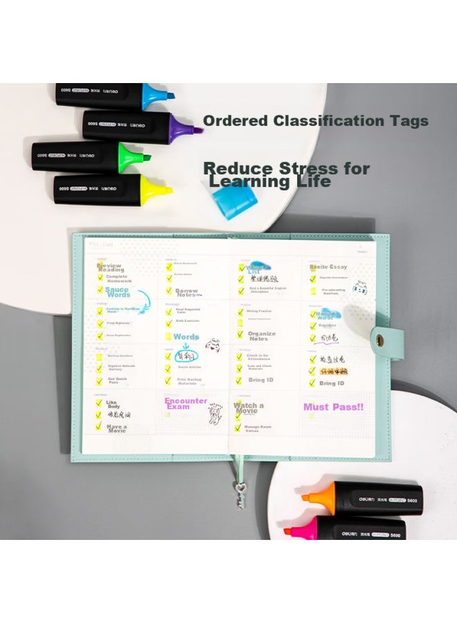 ديلي Deli Green قلم تمييز عالي الجودة للمراجعة للامتحانات، وتحديد النقاط الرئيسية، والحفظ، واللوجستيات، والمكتب، والاستخدام الطلابي، علامة مائية، مناسب للتدوين والرسم، 10 قطع S600 - Image 3