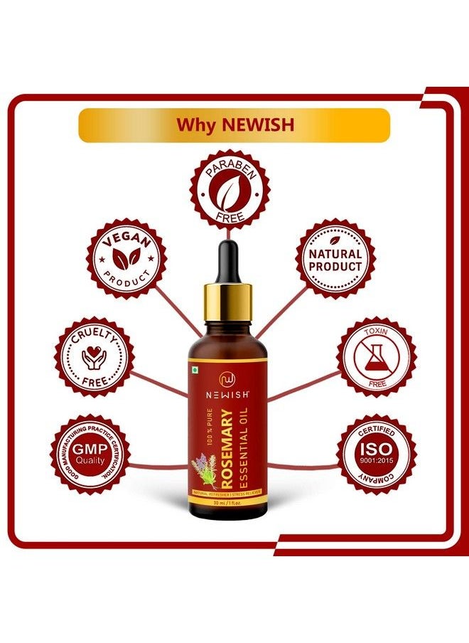 Newish Rosemary & Lavender Essential Oil For Hair Skin & Diffuser 30Ml Each  - Image 5