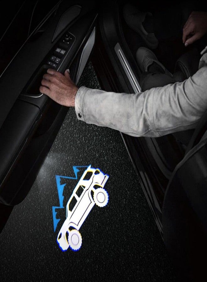 akarin 2 PCS LED Car Door Logo Lights Compatible for 4Runner 2010-present Courtesy Projector Laser Welcome Light Puddle Lamp Car Accessories (for 4Runner 2010-present-Blue) - Image 4