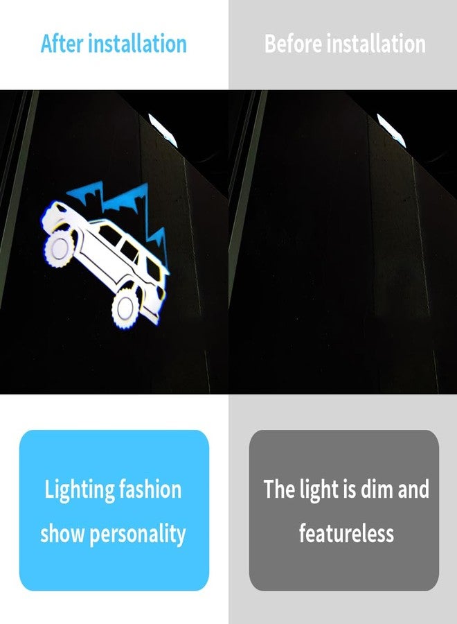akarin 2 PCS LED Car Door Logo Lights Compatible for 4Runner 2010-present Courtesy Projector Laser Welcome Light Puddle Lamp Car Accessories (for 4Runner 2010-present-Blue) - Image 2
