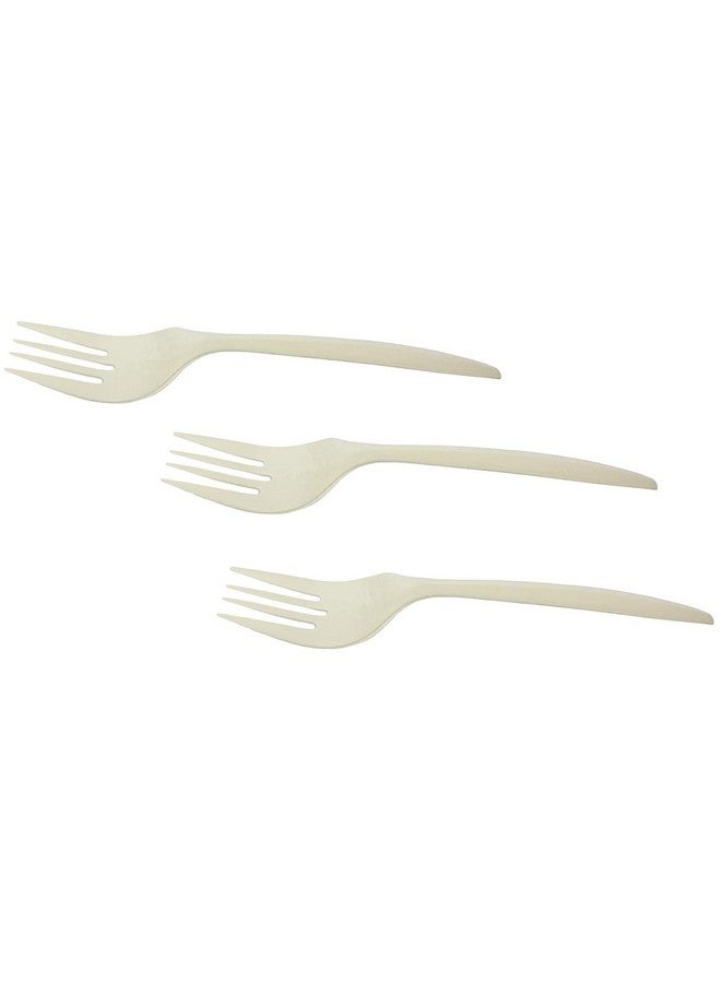 G1 Corn Starch Disposable Biodegradable Forks | 6 inch | Cream | 40 Pcs - Image 1