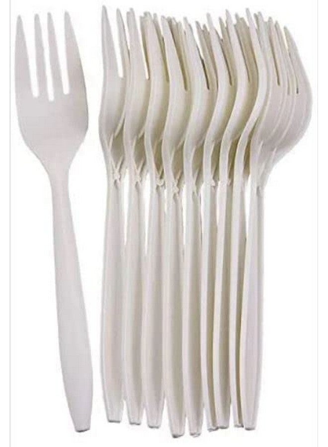 G1 Corn Starch Disposable Biodegradable Forks | 6 inch | Cream | 40 Pcs - Image 2