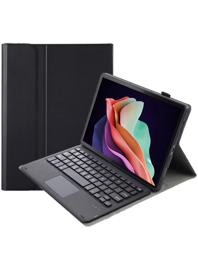 حافظة لوحة مفاتيح تعمل باللمس ثنائية اللغة متوافقة مع جهاز Lenovo Xiaoxin Pad Pro مقاس 12.7 بوصة 2023، لوحة مفاتيح تعمل باللمس بفصل مغناطيسي مع حامل قلم رصاص