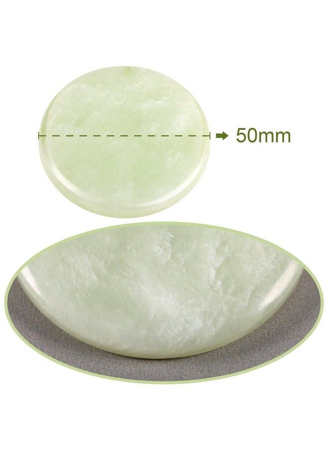 Bememo 2 Pieces Jade Stone For Lash Glue Eyelash Extension Round Jade Stone Lash Glue Holders Adhesive Pallet Fake Eye Lash Holder Base 2 Inch (Green)  - Image 3