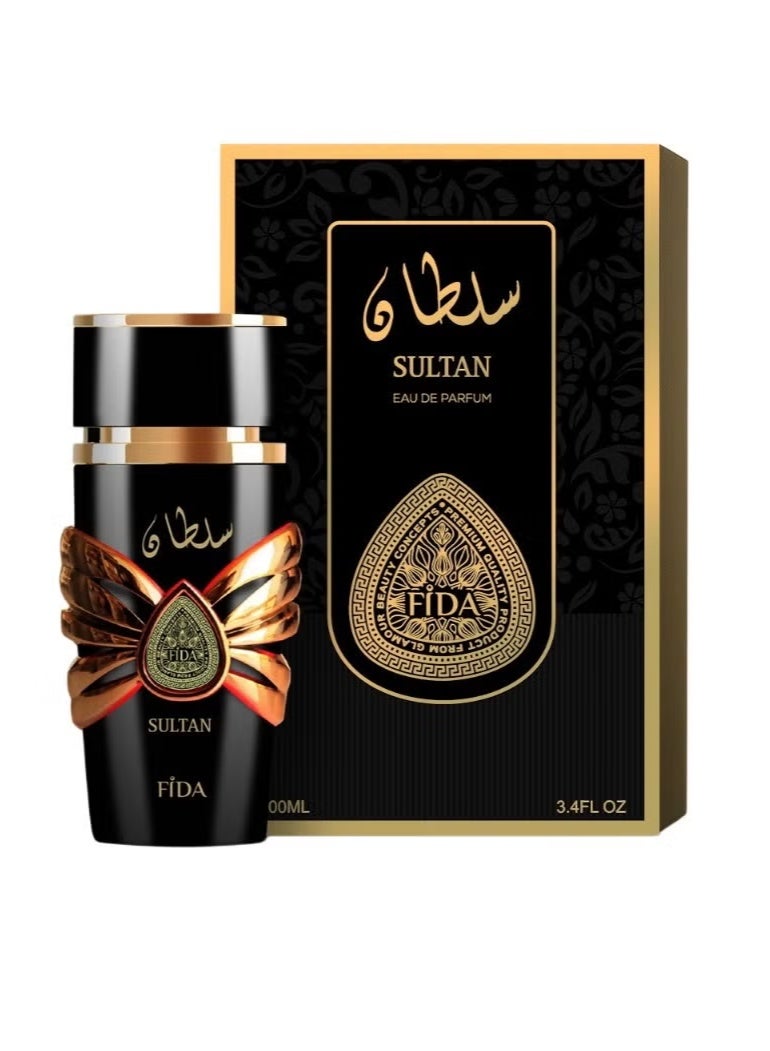 عطر سلطان أو دو بارفان من فيدا - 100 مل | عطر سُلطان الفاخر للرجال - فواح وثابت يدوم طويلاً