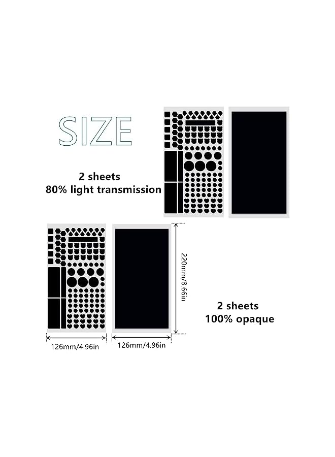 The Bros 4 Sheets LED Light Blocking Stickers, Dimming Sheets to Block 50%~80%&100% Light for Bedroom Fans, Air Conditioners, Routers & More, LED Blackout Filter Stickers  - Image 3