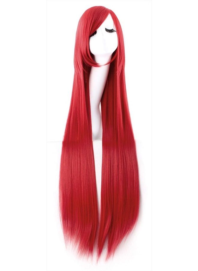 MapofBeauty 40" 100cm Anime Costume Long Straight Cosplay Wig Party Wig (Red)  - Image 1