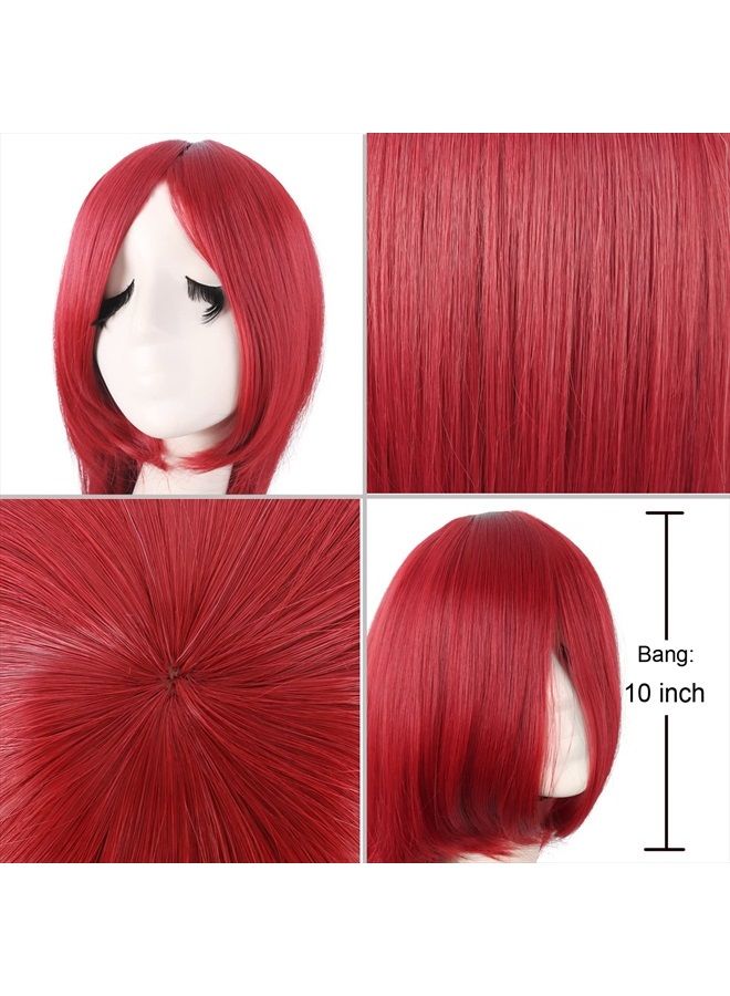 MapofBeauty 40" 100cm Anime Costume Long Straight Cosplay Wig Party Wig (Red)  - Image 4