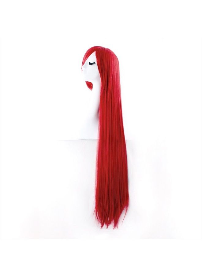 MapofBeauty 40" 100cm Anime Costume Long Straight Cosplay Wig Party Wig (Red)  - Image 2