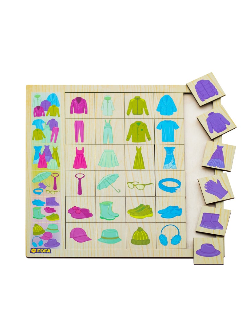 FOFA FOFA Wooden Educational board - Association - Clothes Toy For Kids - Image 3