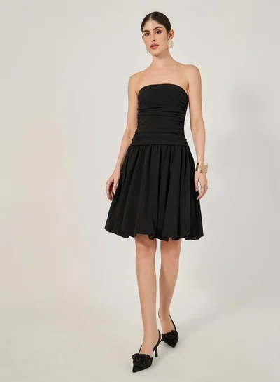 Styli Strapless Fit-and-Flare Dress