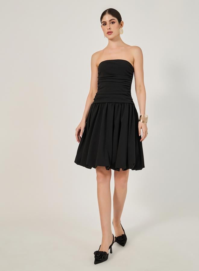 Styli Strapless Fit-and-Flare Dress - Image 1