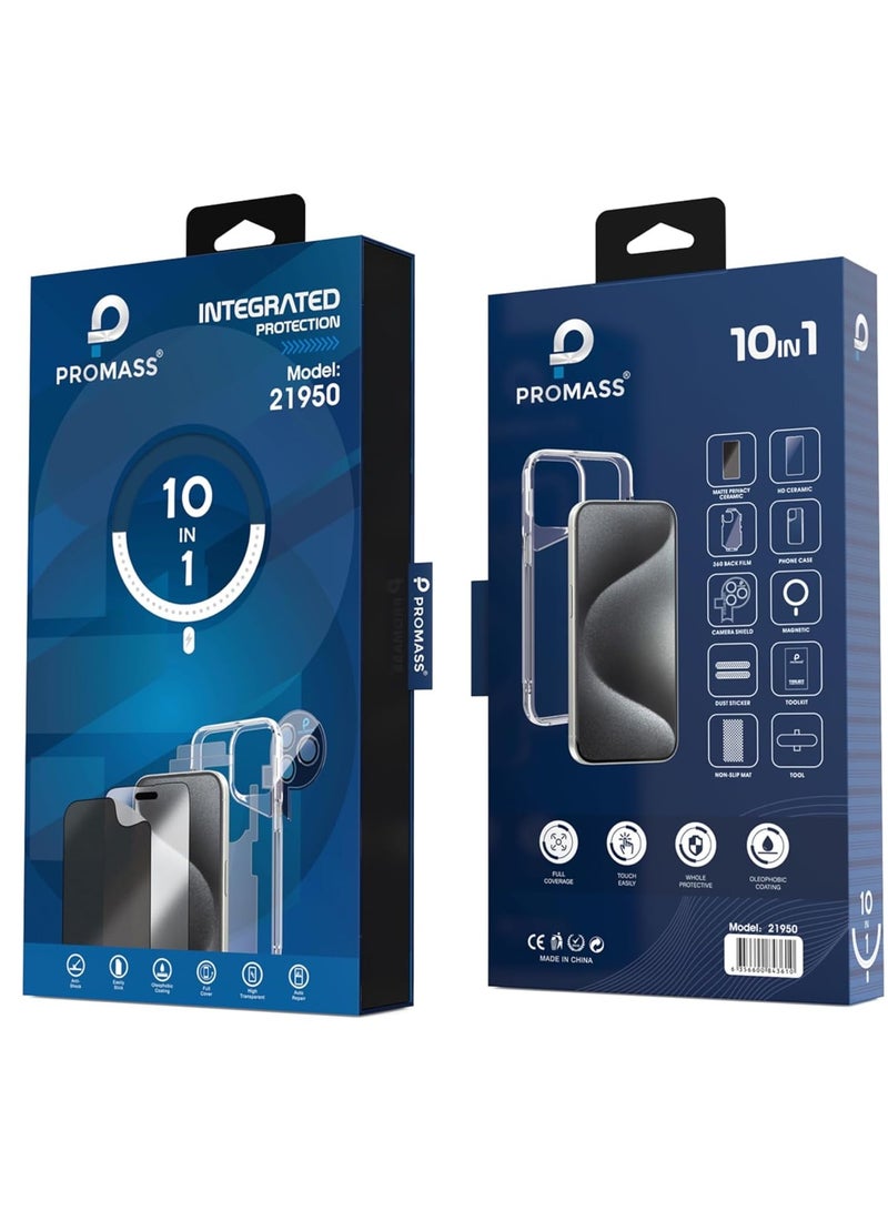 PROMASS 10-in-1 Ultimate Phone Protection Kit for iPhone 14 Pro Max(Model 21950) - Full Coverage, HD Ceramic - Image 1