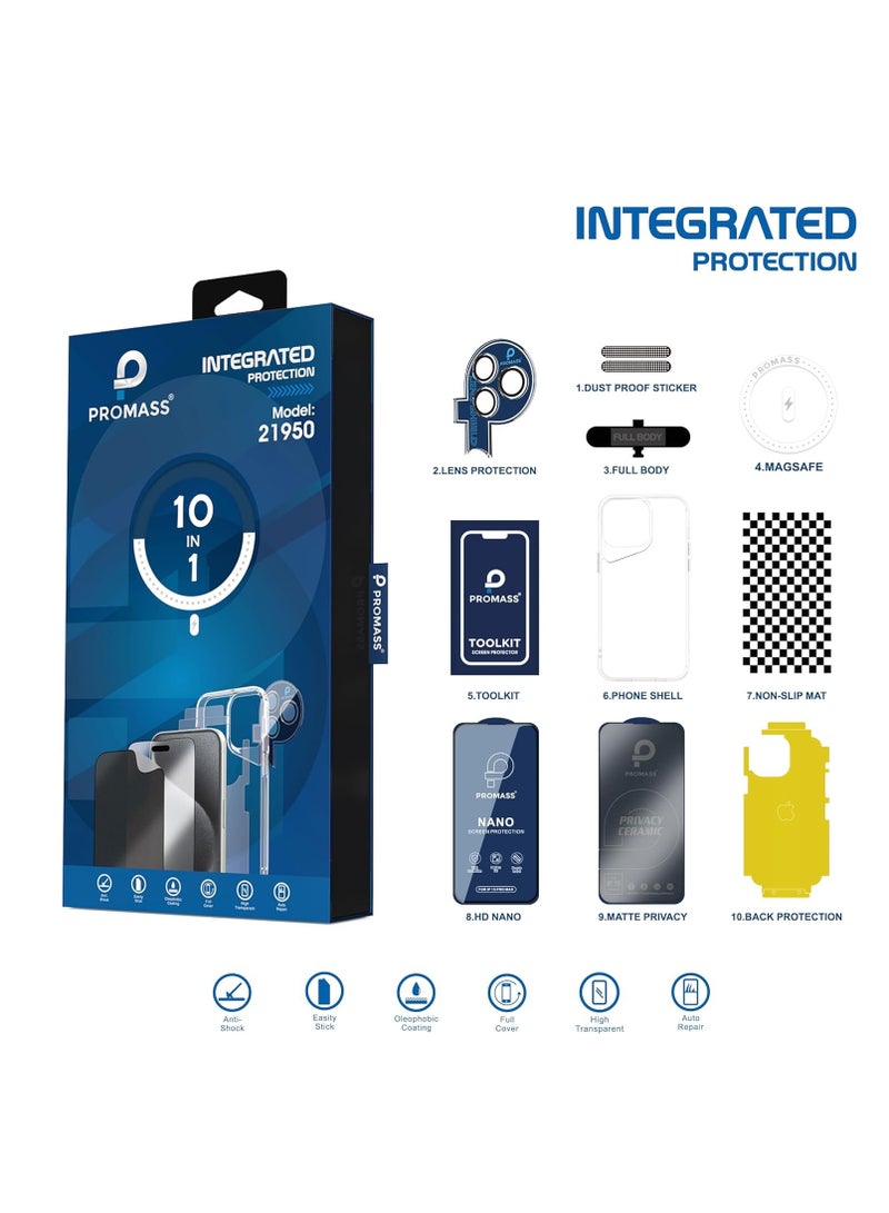 PROMASS 10-in-1 Ultimate Phone Protection Kit for iPhone 14 Pro Max(Model 21950) - Full Coverage, HD Ceramic - Image 3