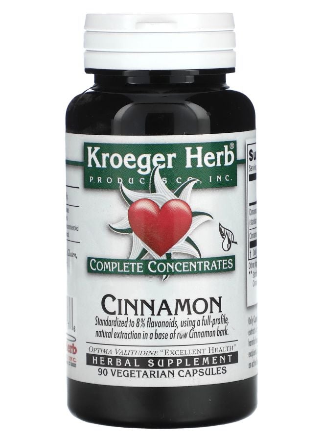 Kroeger Herb Co Complete Concentrates Cinnamon 200 mg 90 Vegetarian Capsules