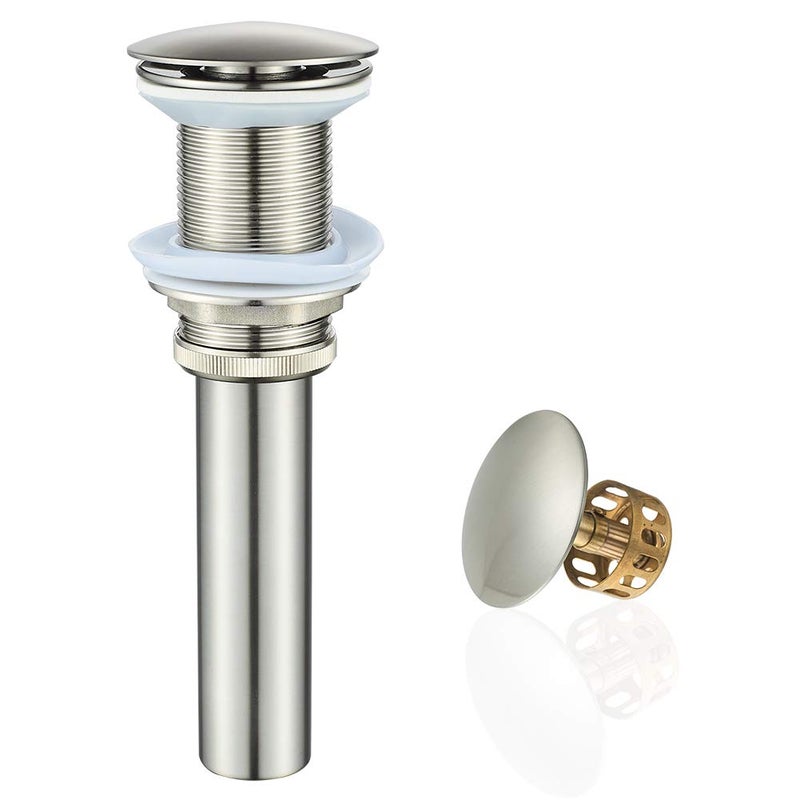 Bathroom Sink Drain Without Overflow Vessel Sink Lavatory Vanity Pop Up Drain Stopper Brushed Nickel