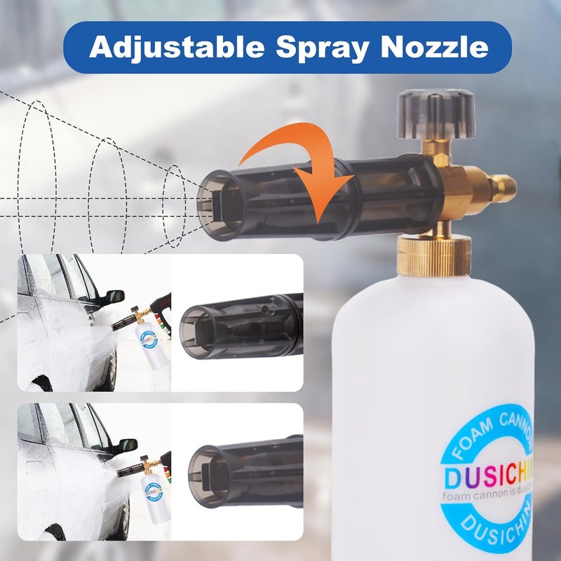 DUSICHIN SFL-001 Foam Cannon Snow Foam Lance Pressure Washer Jet Wash Quick Release Adjustable 1/4" Fitting Male - Image 3