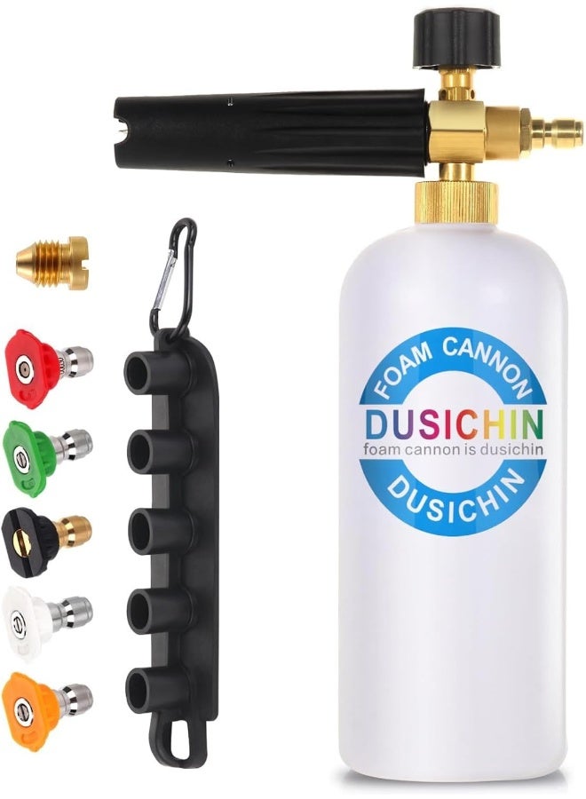 DUSICHIN SFL-001 Foam Cannon Snow Foam Lance Pressure Washer Jet Wash Quick Release Adjustable 1/4" Fitting Male - Image 1