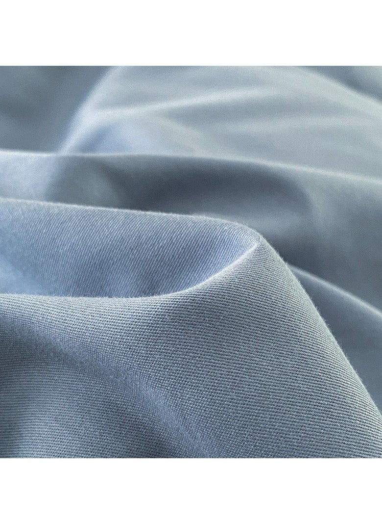 AROAQ Bed Cover Set, Soft Luxurious Pure Bedsheet Set, Long-staple Cotton Simple Solid Color Bed Sheet Quilt Cover Bedding Twill Cotton Set,( blue, 2.0m bed sheet four-piece set)  - Image 3