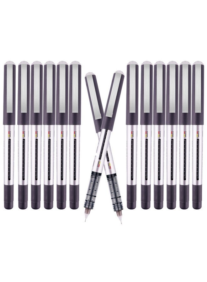 EYEYE Liquid Ink Rollerball Pens, 0.5Mm Extra Fine Point, Black Ink Pen Smooth Writing Quick Dry For Office Home, 12 Count  - Image 1