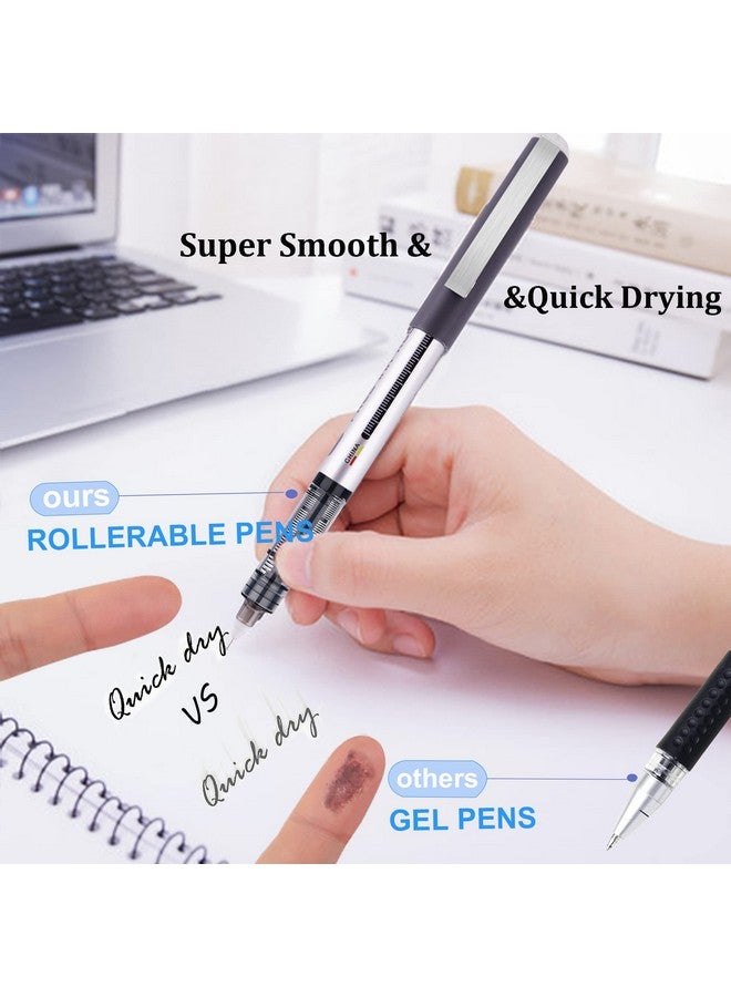 EYEYE Liquid Ink Rollerball Pens, 0.5Mm Extra Fine Point, Black Ink Pen Smooth Writing Quick Dry For Office Home, 12 Count  - Image 3