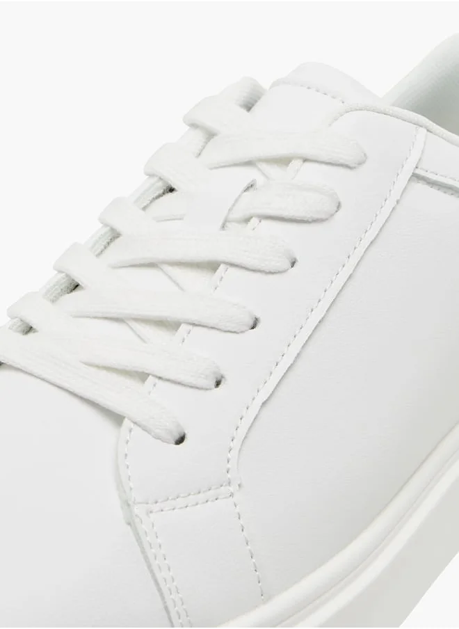 ال بي ال من شو اكسبرس Men's Solid Ankle Sneakers with Lace-Up Closure
